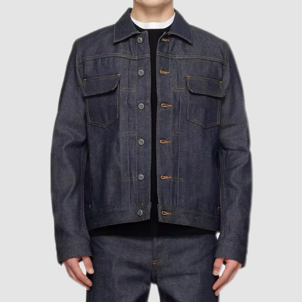Button-up Raw Selvedge Denim Jacket