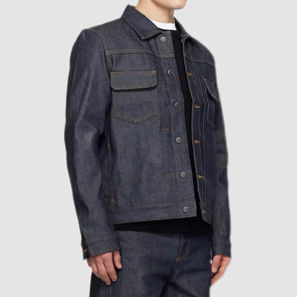 Button-up Raw Selvedge Denim Jacket