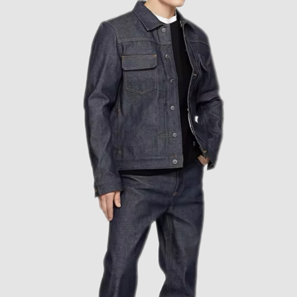Button-up Raw Selvedge Denim Jacket