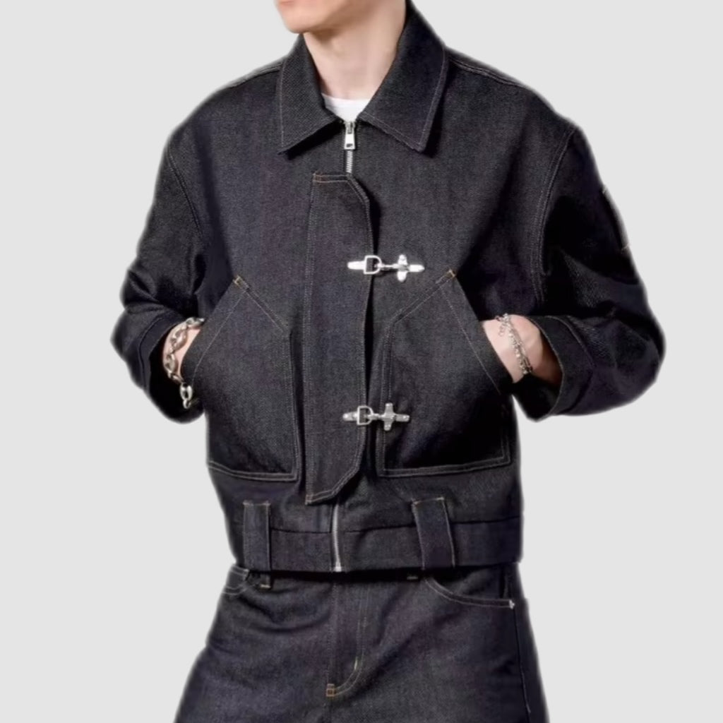 Metal Clasp Raw Selvedge Denim Jacket
