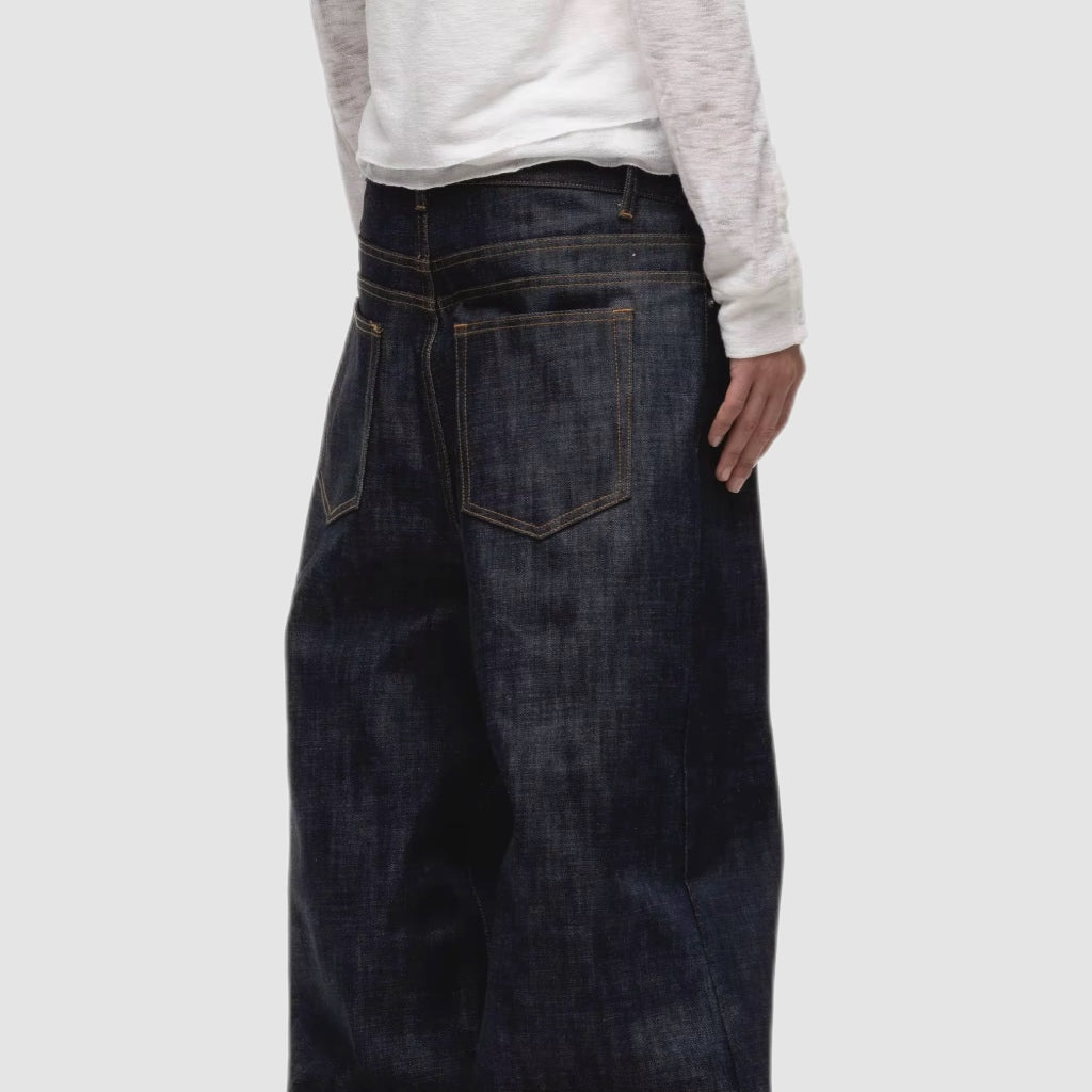 Raw Selvedge Wide-Leg Jeans