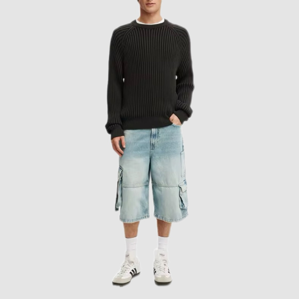 Blue Wash Baggy Cargo Jorts
