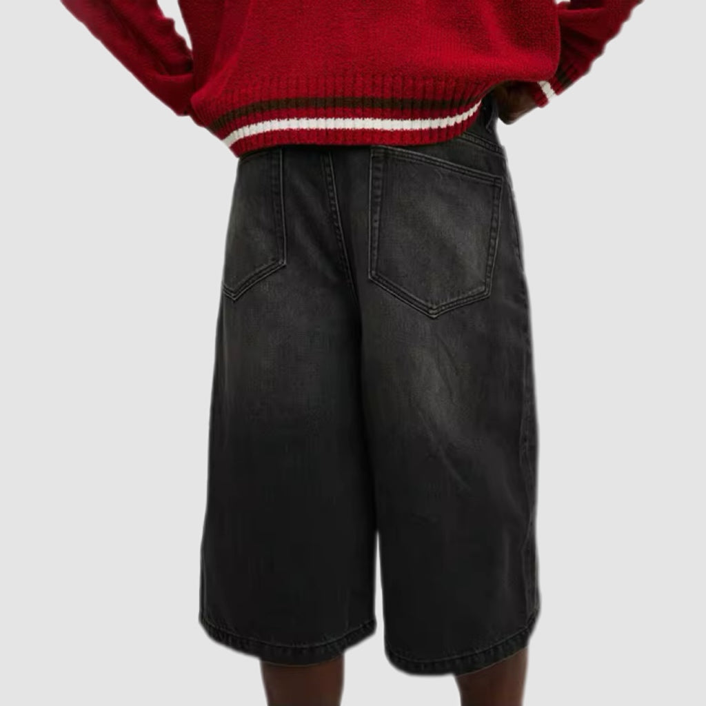 Black Wash Baggy Jorts