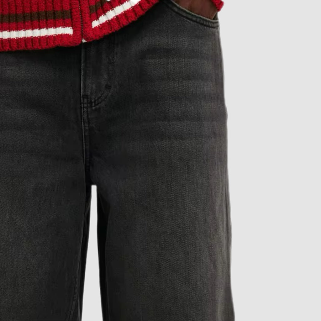 Black Wash Baggy Jorts