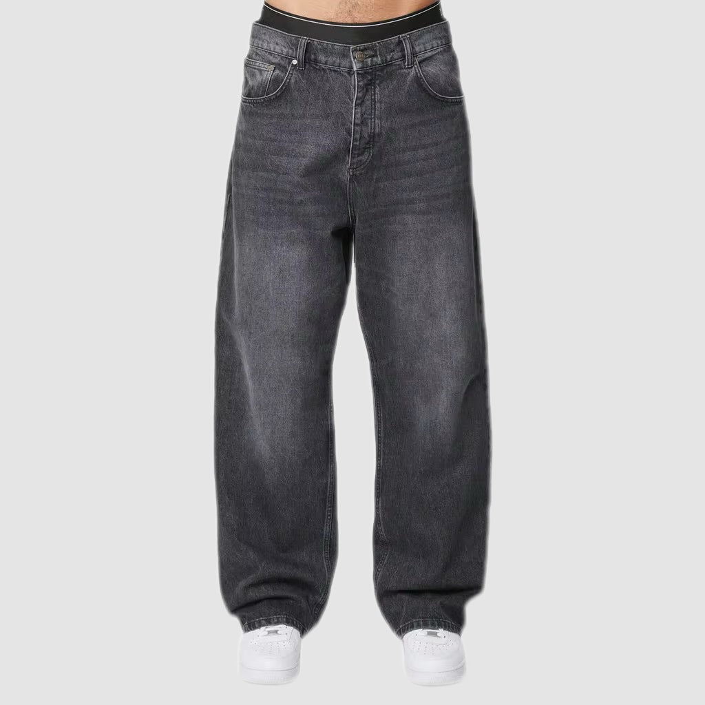 Washed Charcoal Baggy Jeans