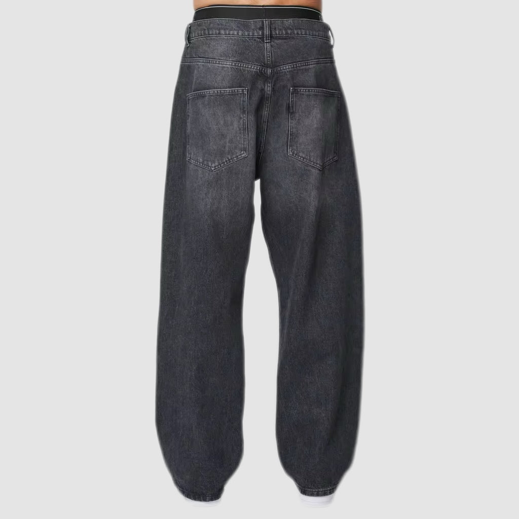 Washed Charcoal Baggy Jeans