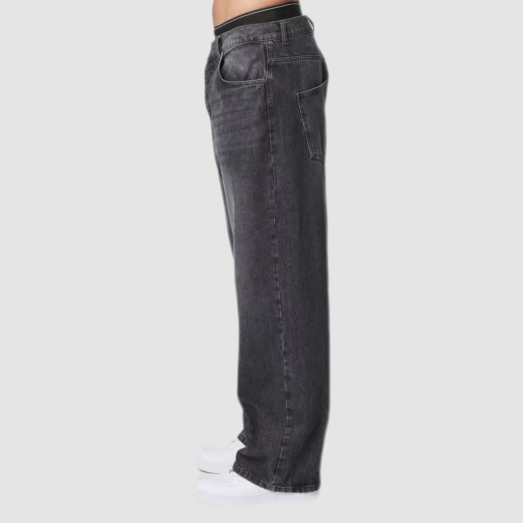 Washed Charcoal Baggy Jeans