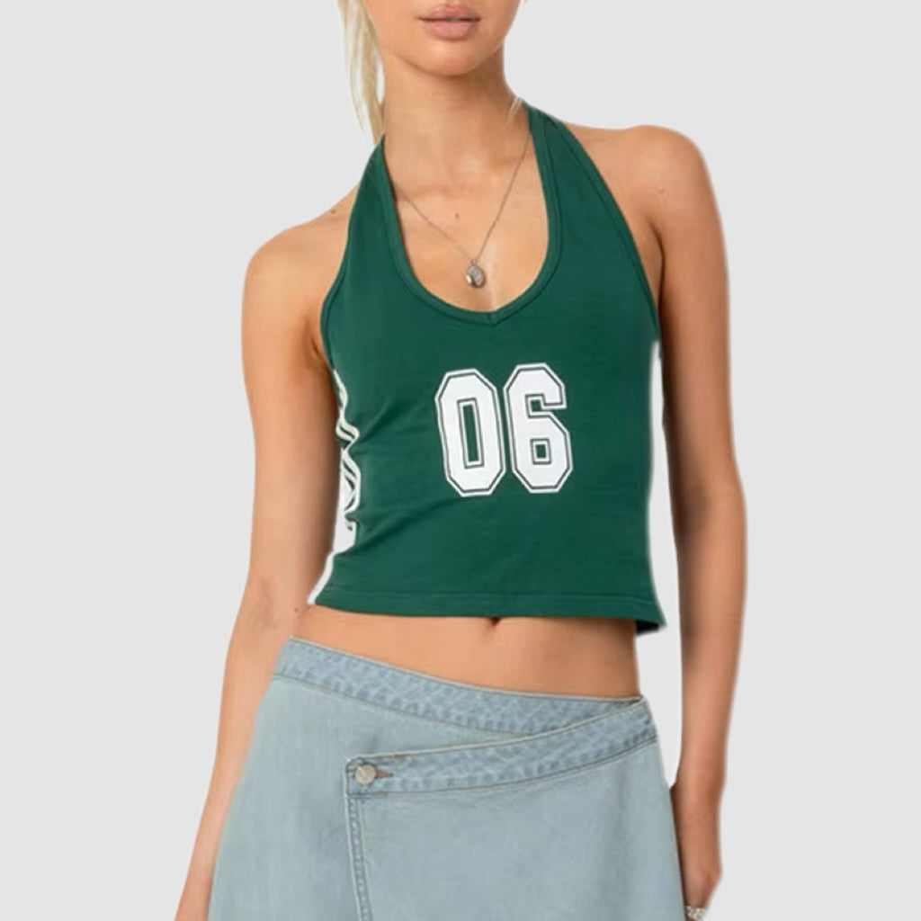 Sporty ‘06 Halter Crop Top