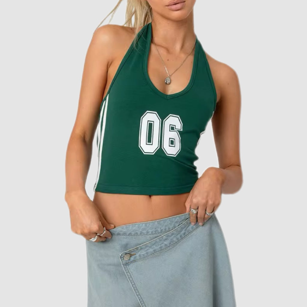 Sporty ‘06 Halter Crop Top