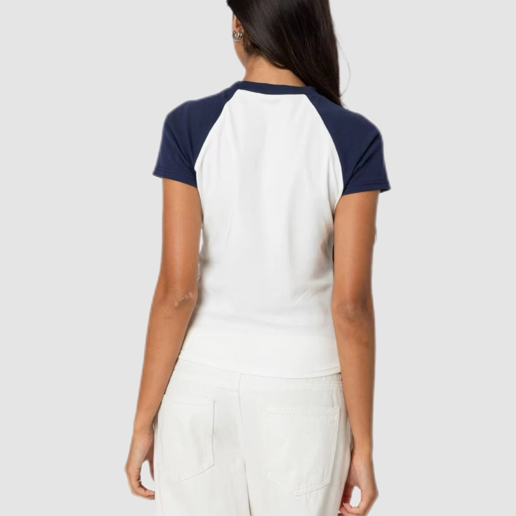 “80” Contrast Sleeve Slim Fit Tee