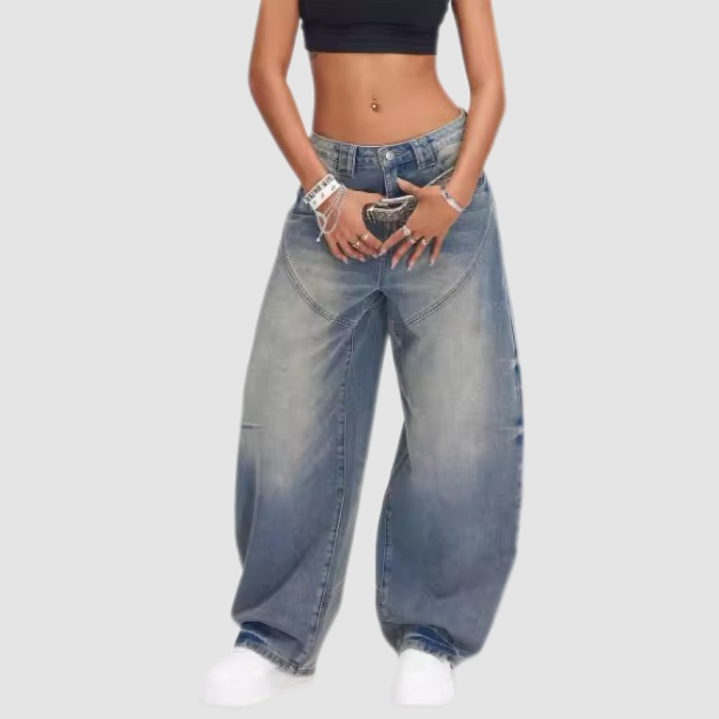 Faded Wash Blue Baggy Jeans