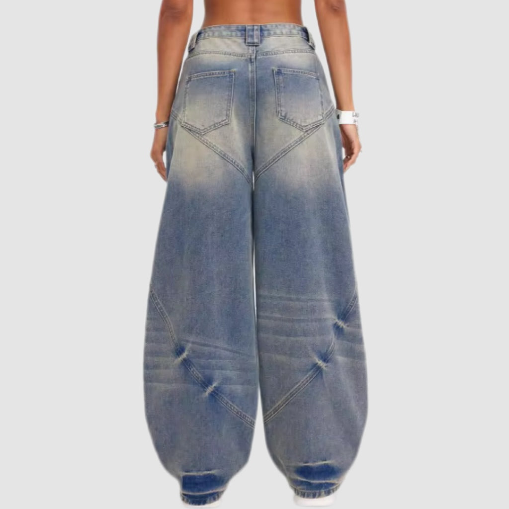 Faded Wash Blue Baggy Jeans