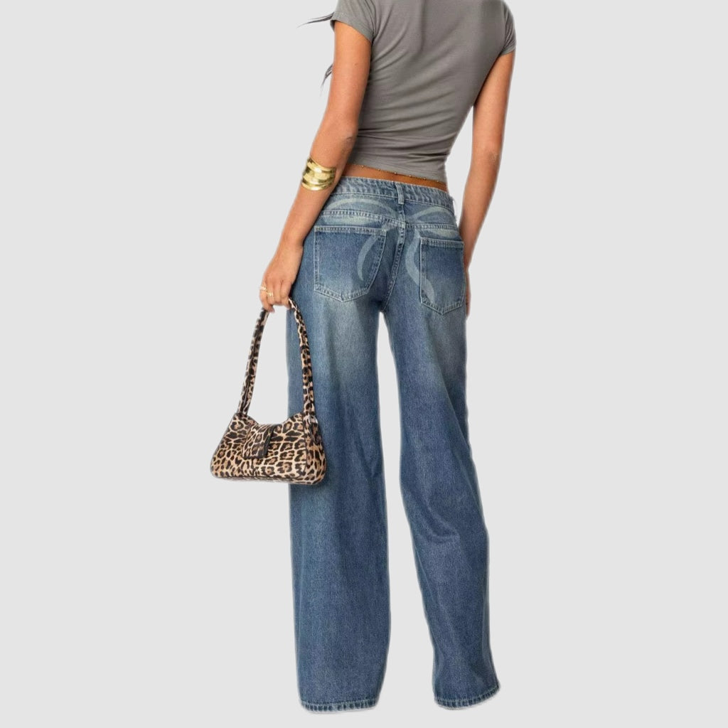 Vintage Blue Wash Low-Rise Baggy Jeans