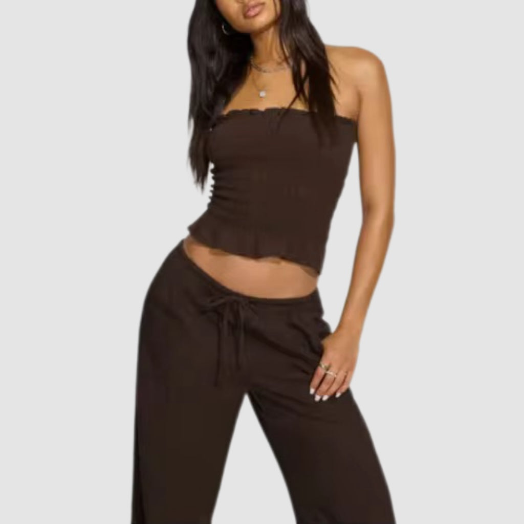 White Dubble-Layer Linen Tube Top