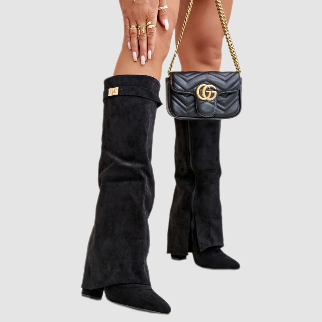 Black Slouch Knee-High Boots