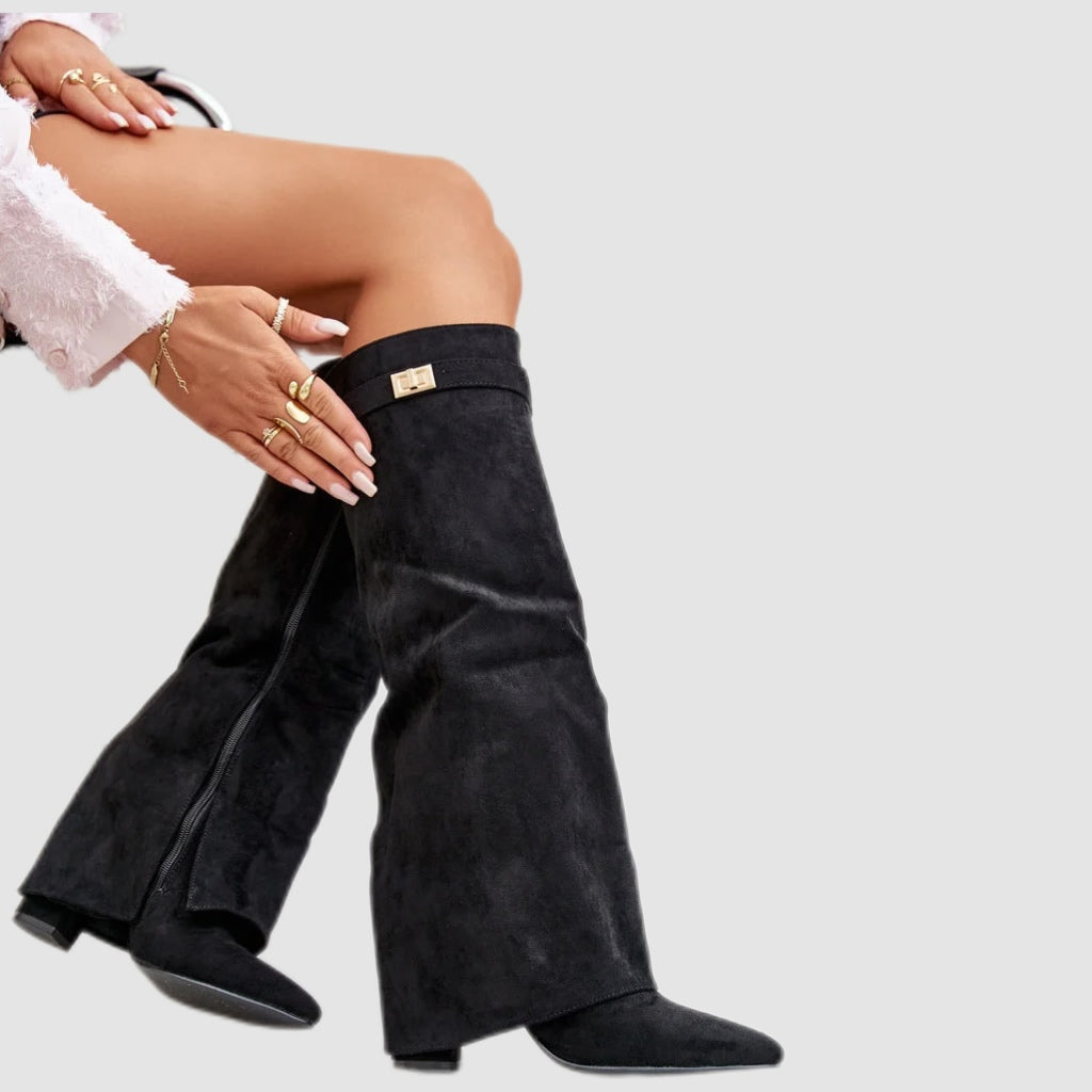 Black Slouch Knee-High Boots