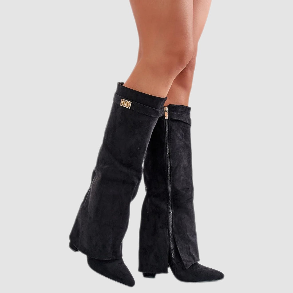 Black Slouch Knee-High Boots