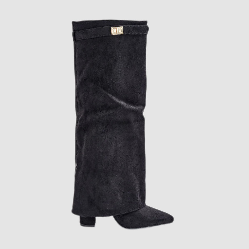 Black Slouch Knee-High Boots