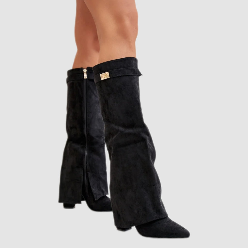 Black Slouch Knee-High Boots