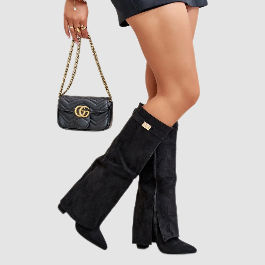Black Slouch Knee-High Boots