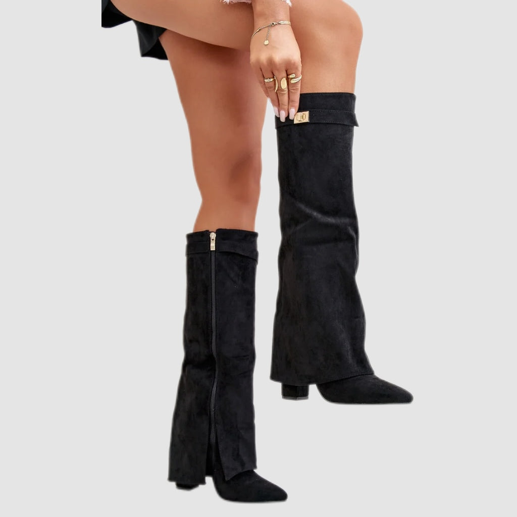 Black Slouch Knee-High Boots
