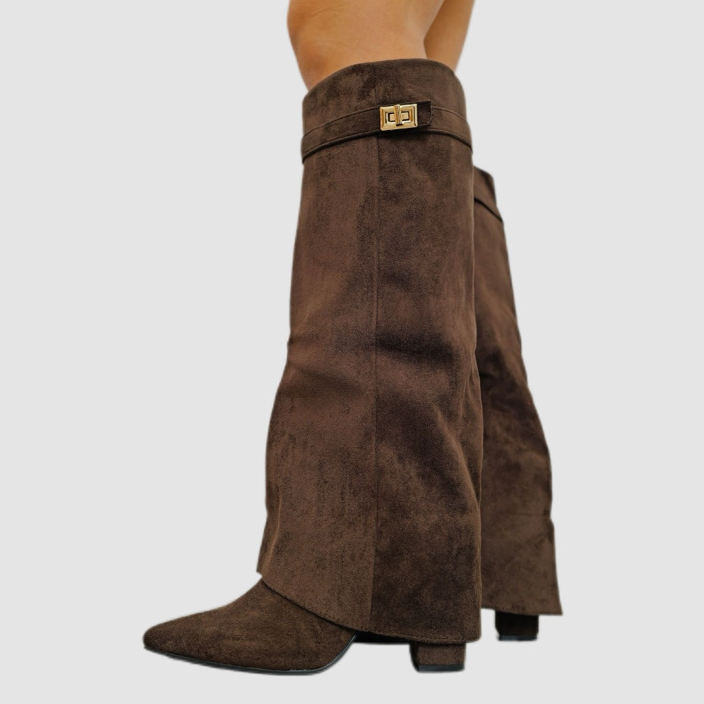 Mocha Brown Slouch Knee-High Boots