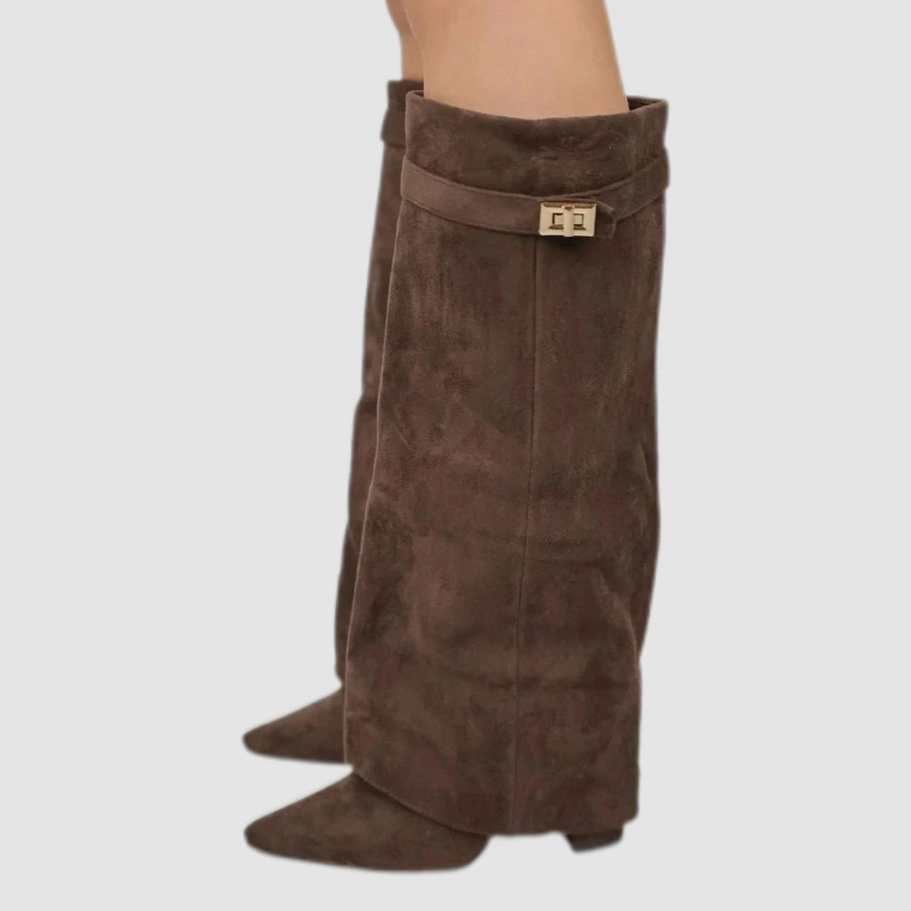 Mocha Brown Slouch Knee-High Boots
