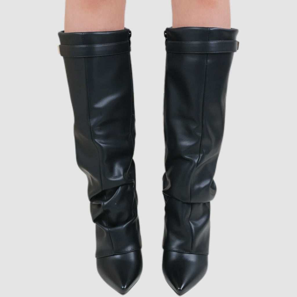 Black Slouch Knee-High Boots