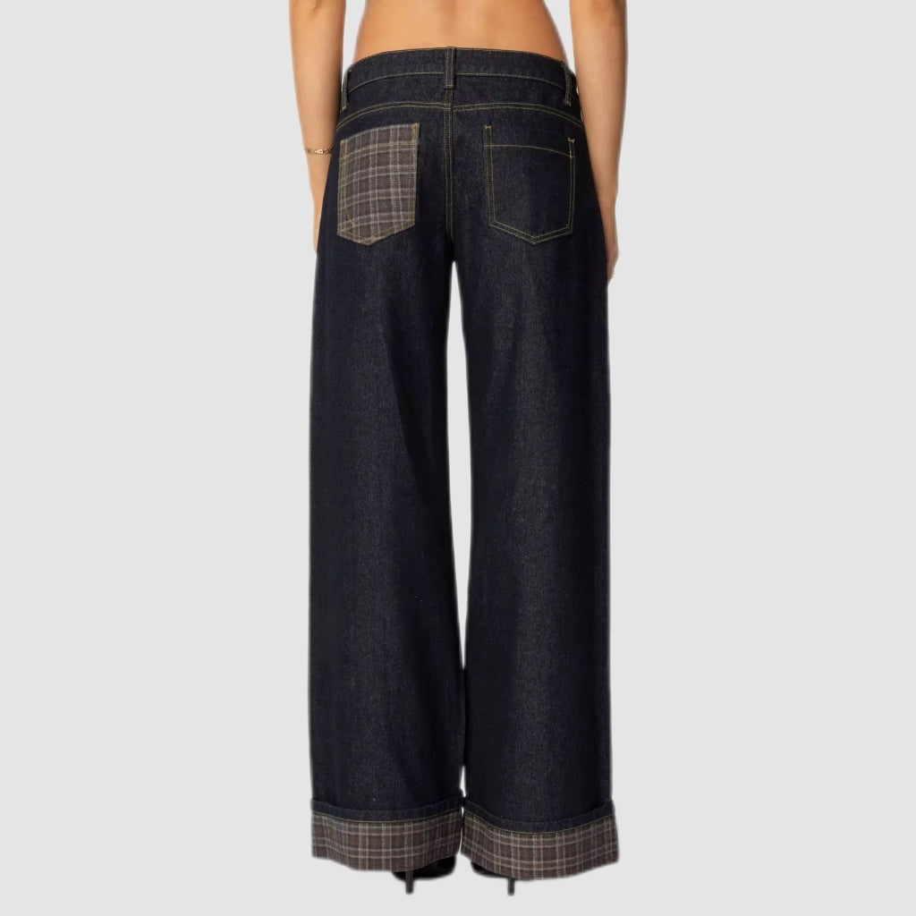 Indigo Wide-Leg Raw Selvedge Flanel Jeans