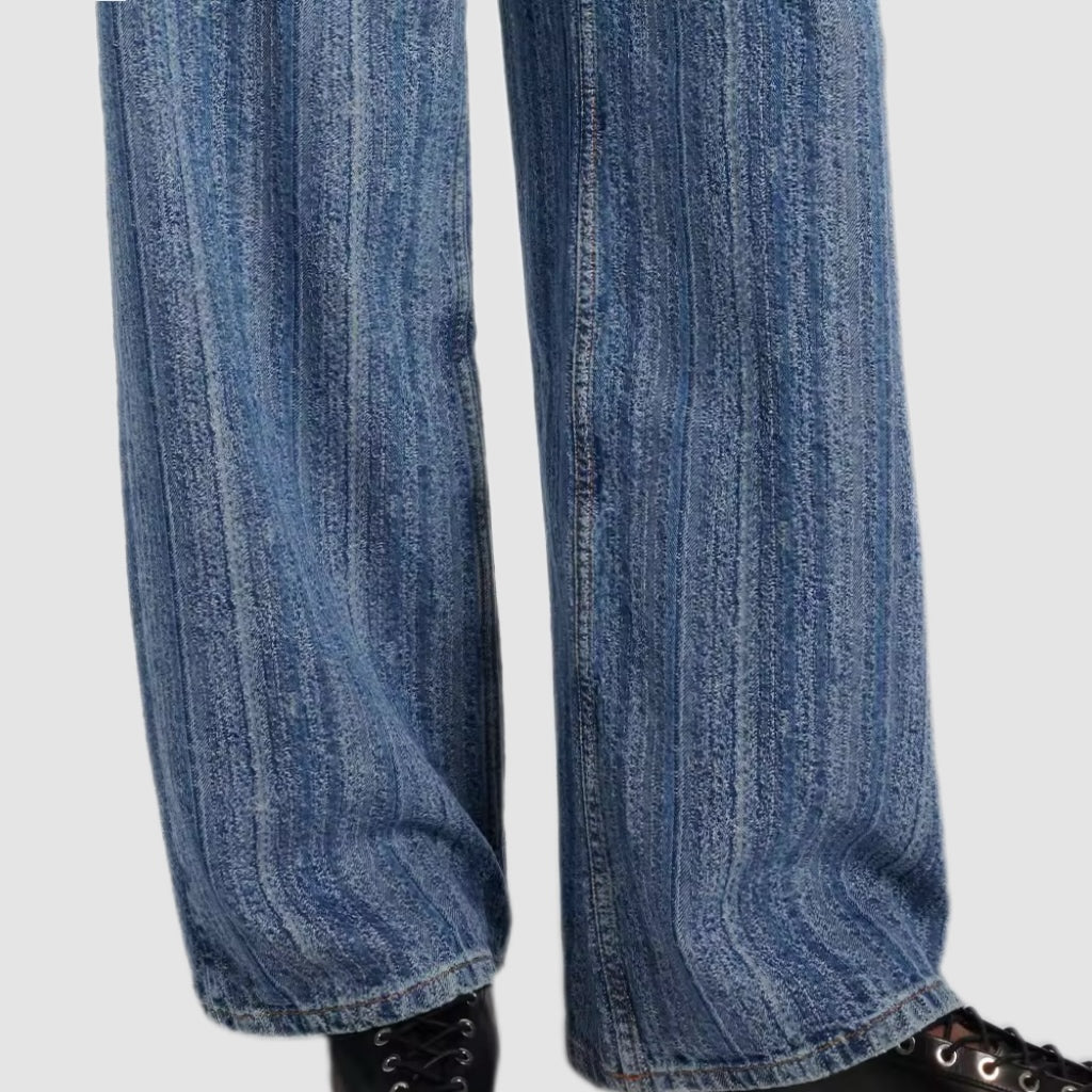 Wide-Leg Blue Striped Jeans