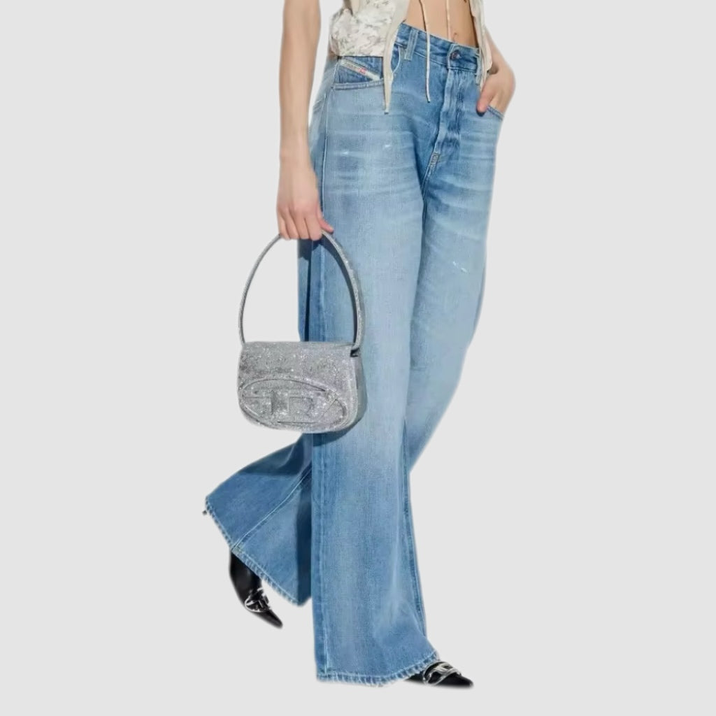 Wide-Leg Light Blue Wash Jeans