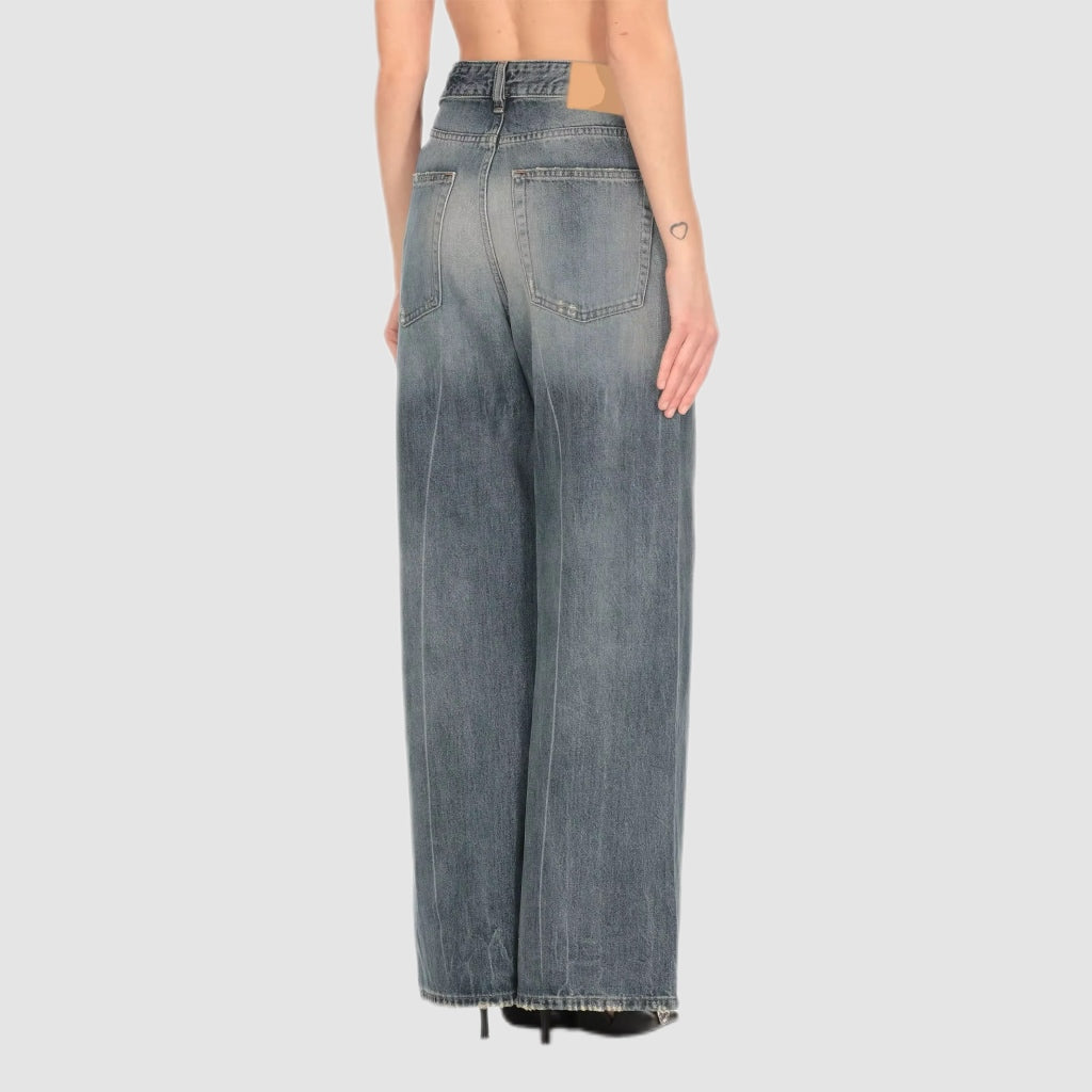 Vintage Wash Wide-Leg Jeans